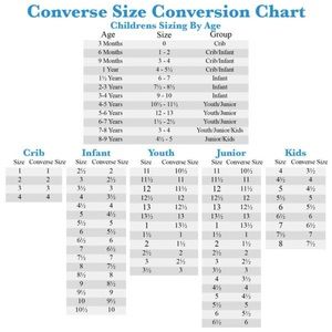 converse size chart infant